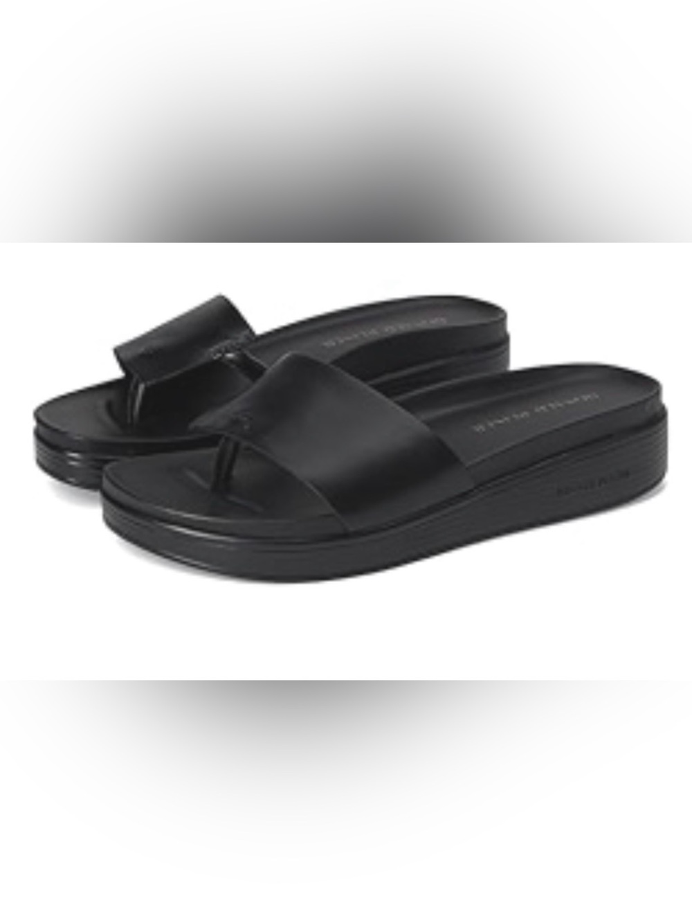 Donald J. Pliner Black Fifi Slide Sandals with Wide Fabric Strap